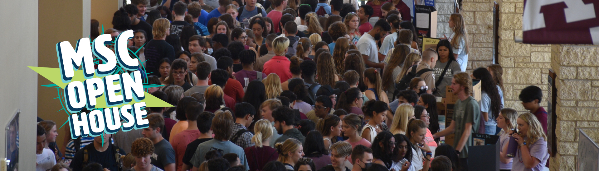 Large groups of students in the MSC hallways.