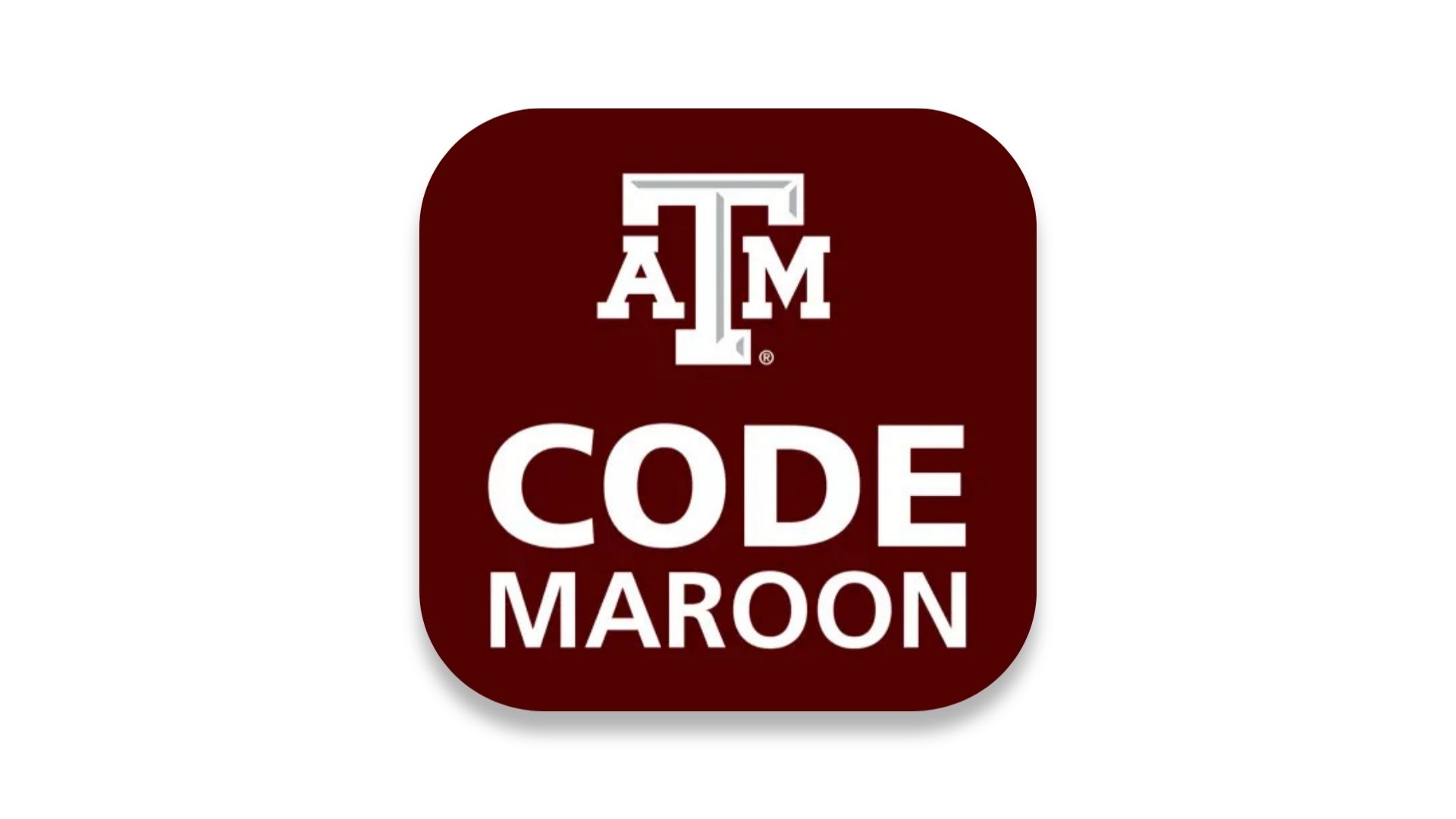 Code Maroon mobile app icon with maroon background.